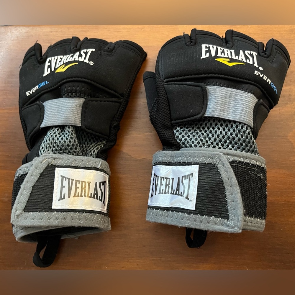 Everlast Ever Gel Black Pro Style Grappling Training Boxing Bag Gloves - Large